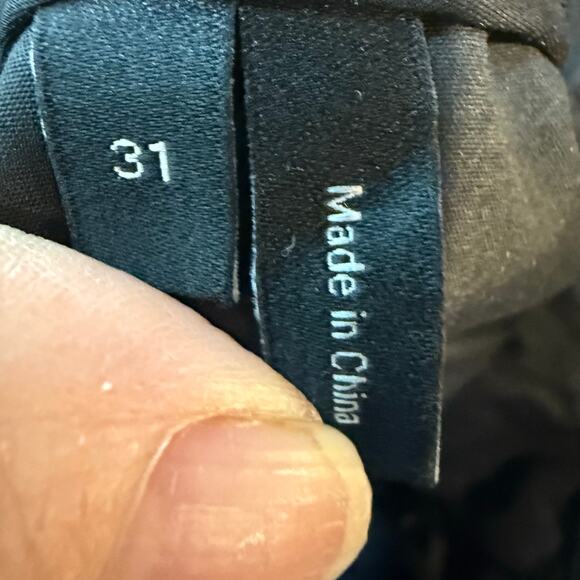 Theory Curtis Drawstring Pant Good Linen Men's Size 31 Black Woven Straight Leg - Picture 8 of 10